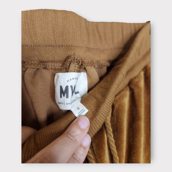 NEW Madewell Women's Joggers Bronze Newark Drawstring Pants Small Comfy Velvet - Picture 5 of 6